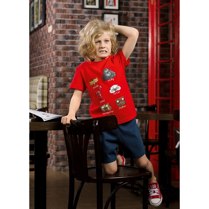 Комплект для мальчика, рост 104 см, цвет красный