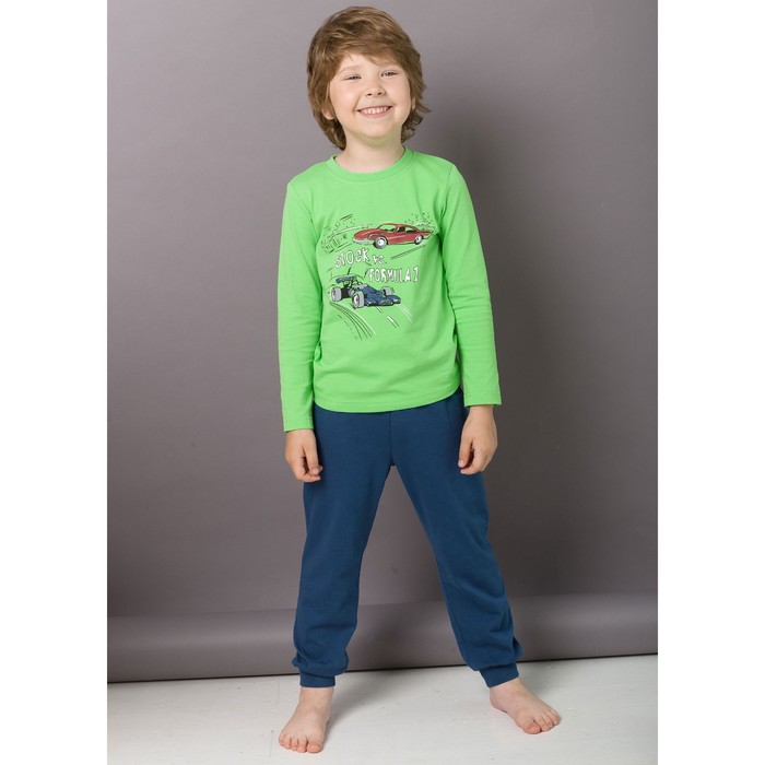 Пижама для мальчика, рост 92 см, цвет зелёный