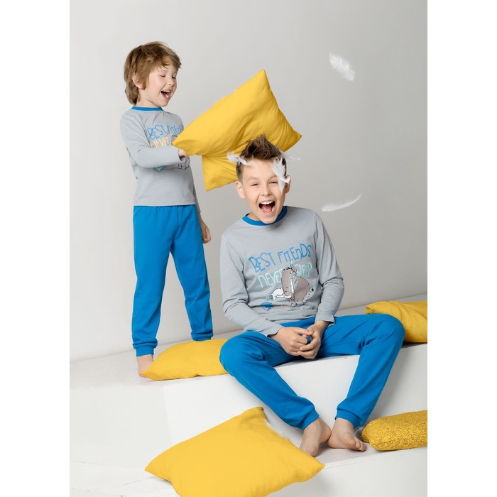 Пижама для мальчика, рост 86 см, цвет серый