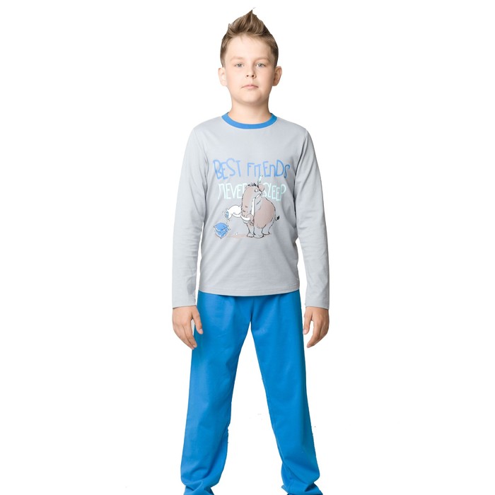 Пижама для мальчика, рост 146 см, цвет серый