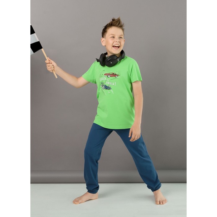 Пижама для мальчика, рост 128 см, цвет зелёный