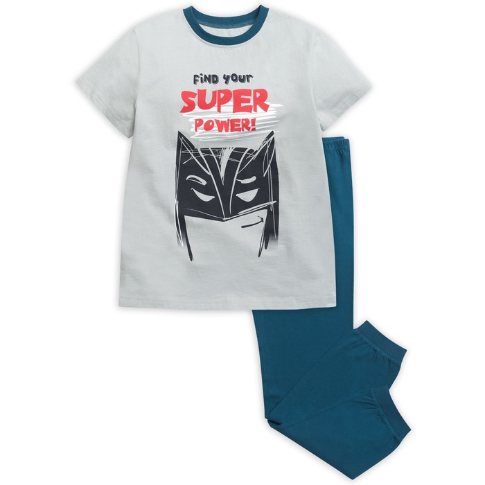 Пижама для мальчика, рост 128 см, цвет серый