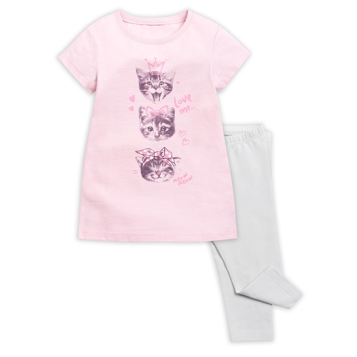 Пижама для девочки, рост 110 см, цвет розовый