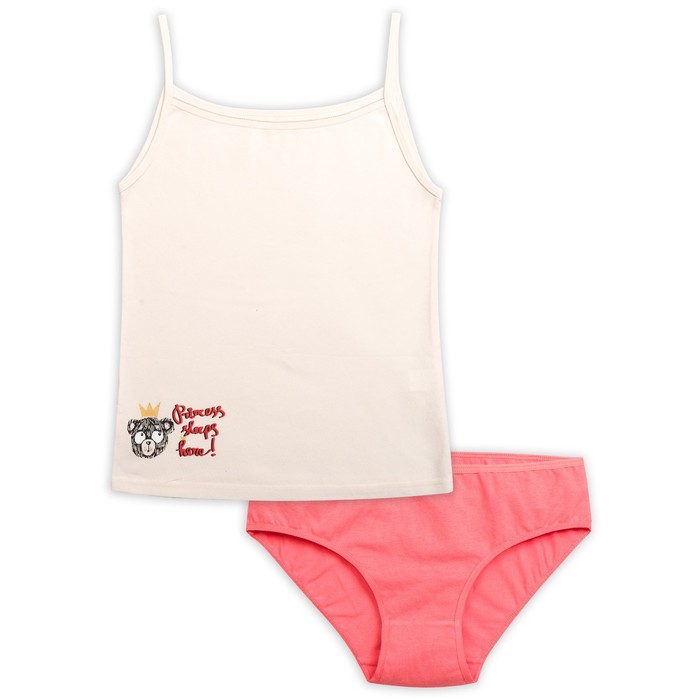 Комплект для девочки, рост 116 см, цвет кремовый