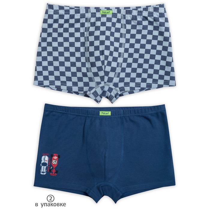 Трусы для мальчика, рост 134 см, цвет синий/серый