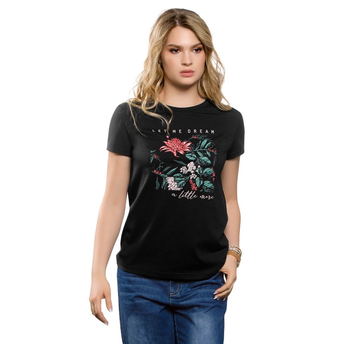 Футболка женская, размер XL, цвет чёрный