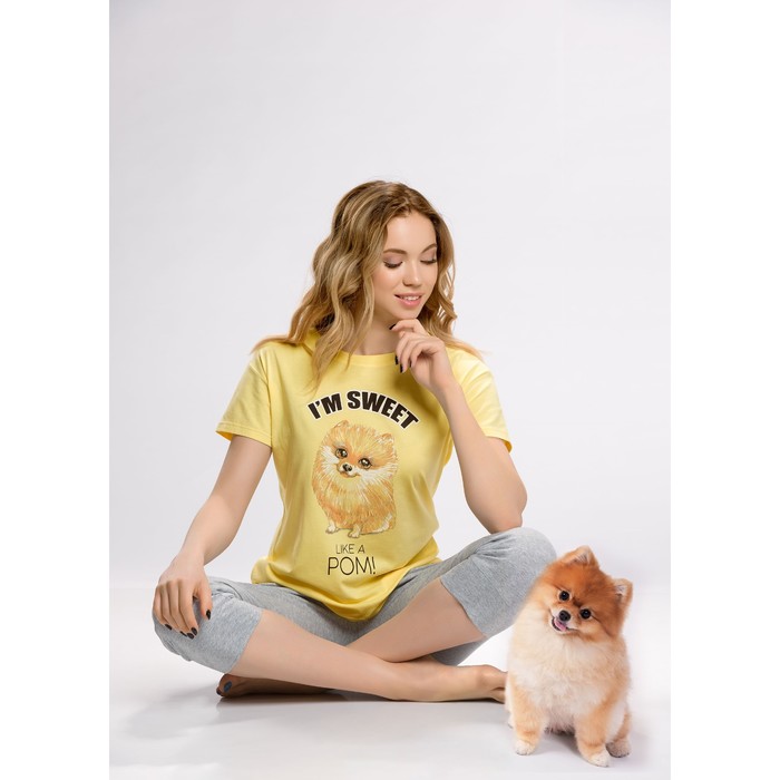 Комплект женский, размер S, цвет жёлтый