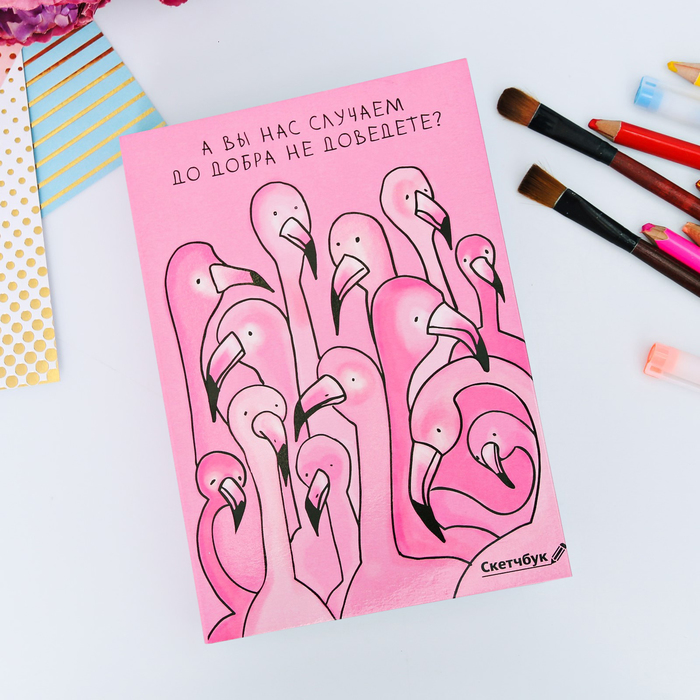 Скетчбук со съёмной обложкой "А вы нас случаем до добра не доведёте?", А5, 180 листов
