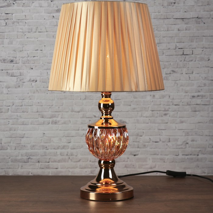Лампа настольная Е27 220В "Гофре" низ с подсветкой 44х30х30 см