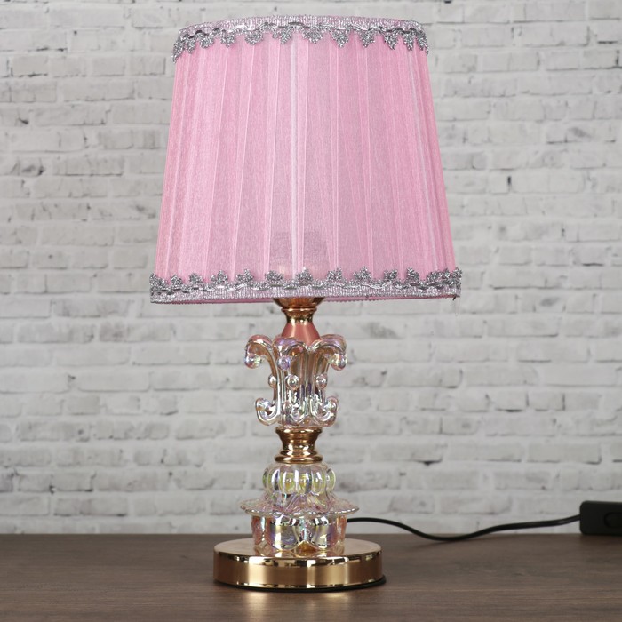 Лампа настольная Е27 220В "Розовые мечты" низ с подсветкой 39х22х22 см