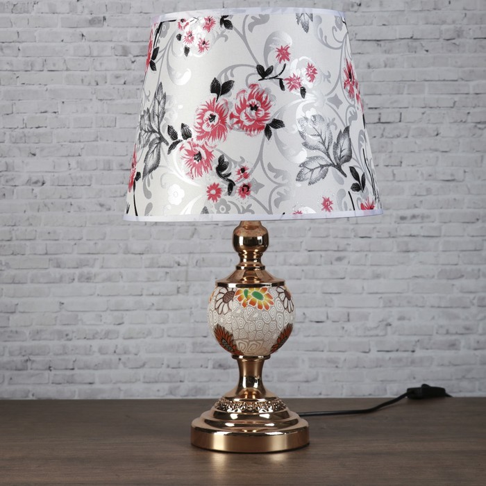 Лампа настольная Е27 220В "Винтаж. Цветение" низ с подсветкой 48х30х30 см