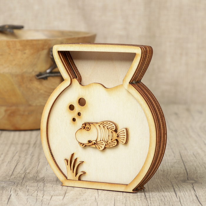 Копилка для декора "Банка" из фанеры 11х12х2,5 см