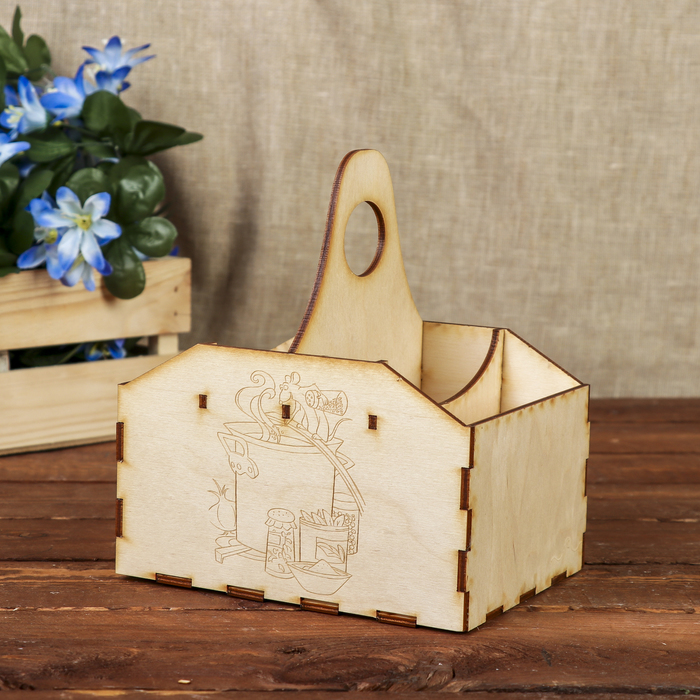 Коробка для специй для декора "Приятного аппетита" из фанеры 15,5х17х11,5 см