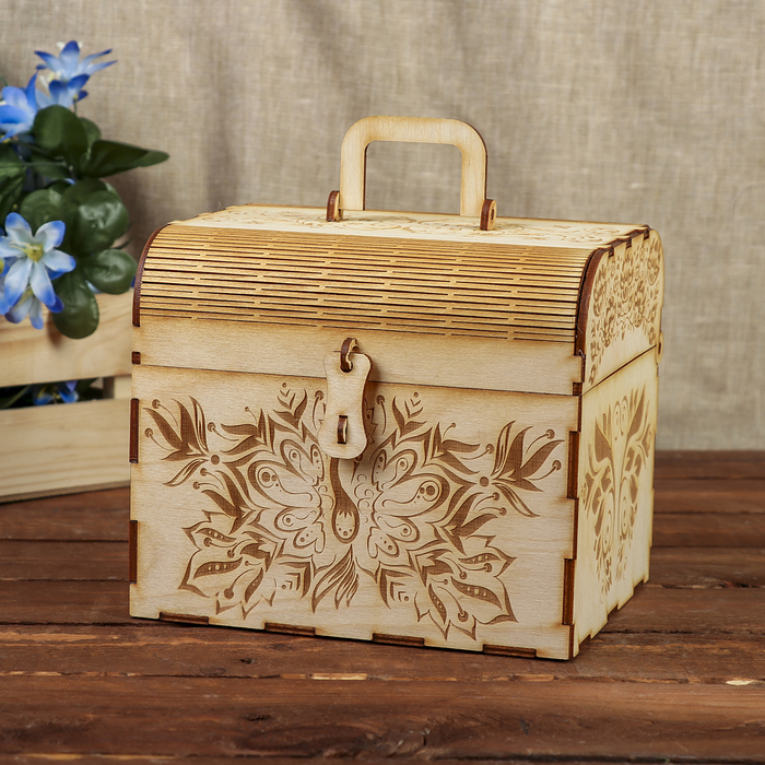 Сундук для декора "Сладкие сокровища" из фанеры 17,5х15х14,5 см