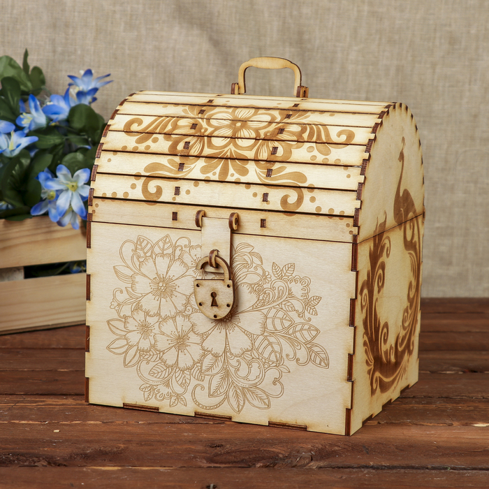 Сундук для декора "Чудо чудное" из фанеры 18,5х21х16,5 см