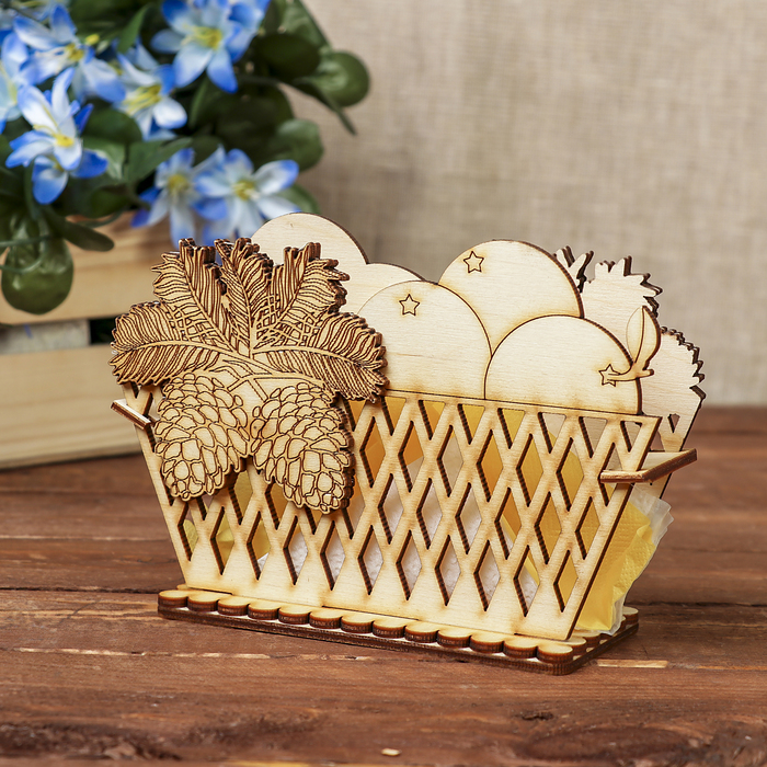 Салфетница для декора "Новогодняя корзинка" 17х10,5х6 см