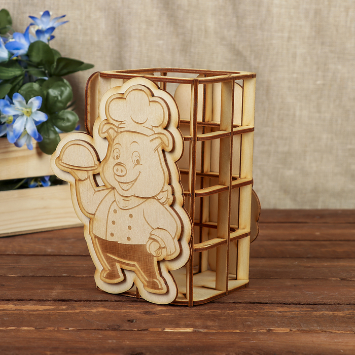 Чайный домик для декора "Поварёнок" из фанеры 14х17х11 см