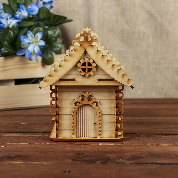 Чайный домик для декора "Терем" из фанеры 20х14х12 см