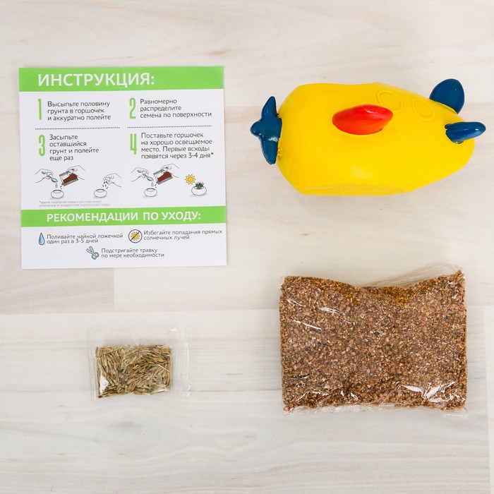 Растущий сувенир в горшочке "Самолет"