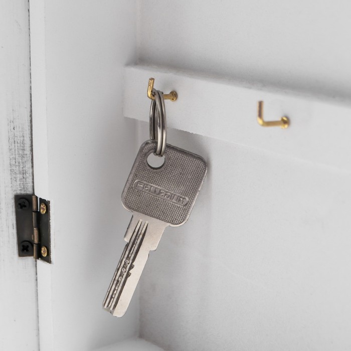 Ключница дерево 6 крючков "Кружевница" 24,5х19,5х6 см