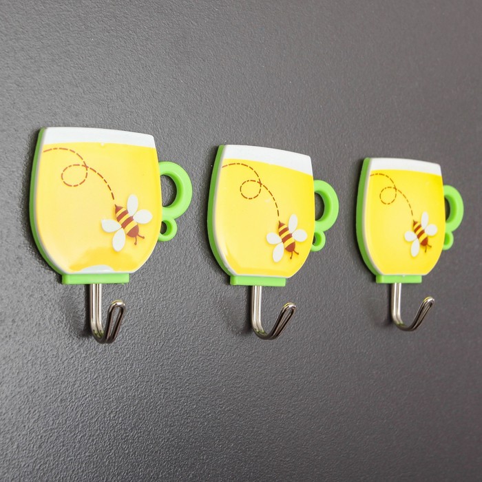 Набор крючков на липучке 2 шт "Кружка", цвет МИКС