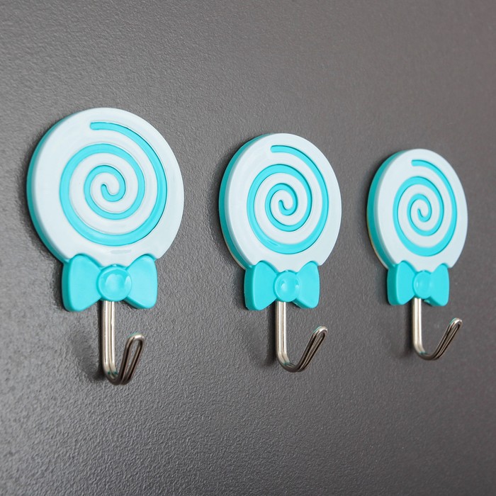 Набор крючков на липучке "Леденцы" 3 шт, МИКС