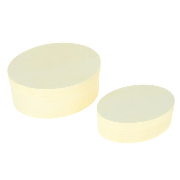 Шкатулка для росписи овальная "Слой", в наборе 2 шт