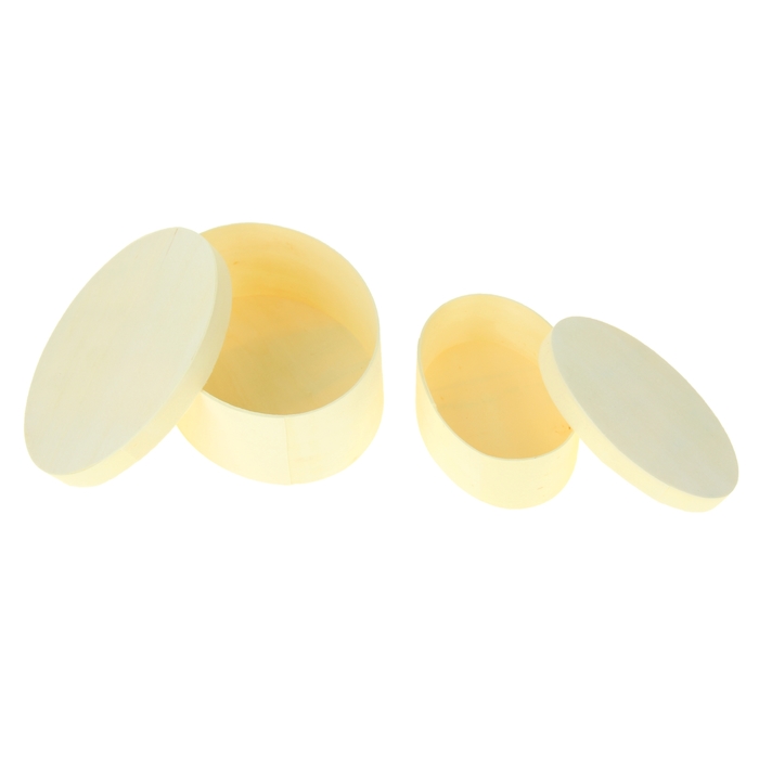 Шкатулка для росписи овальная "Слой", в наборе 2 шт