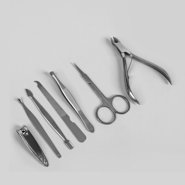 Набор маникюрный, 7 предметов, цвет синий