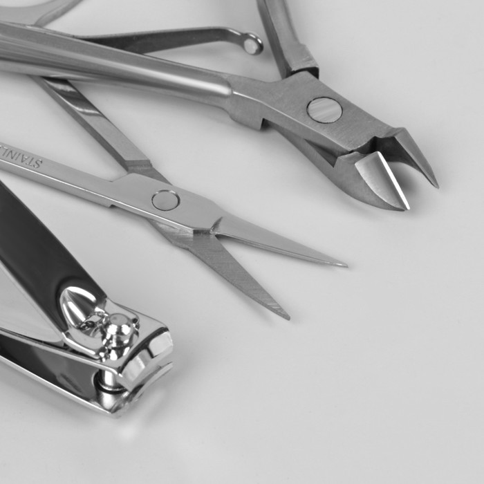 Набор маникюрный, 7 предметов, цвет синий