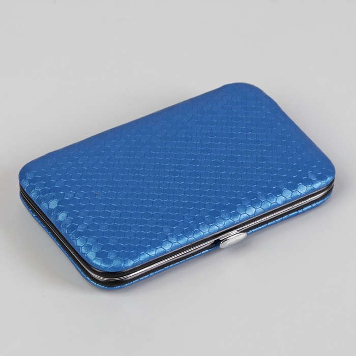 Набор маникюрный, 7 предметов, цвет синий