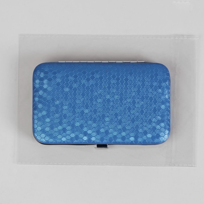 Набор маникюрный, 7 предметов, цвет синий