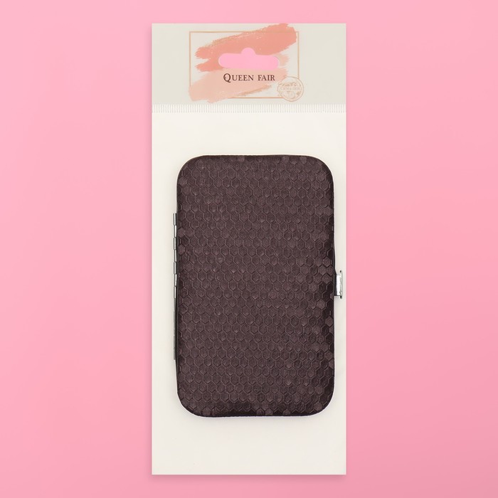 Набор маникюрный, 7 предметов, цвет коричневый/чёрный