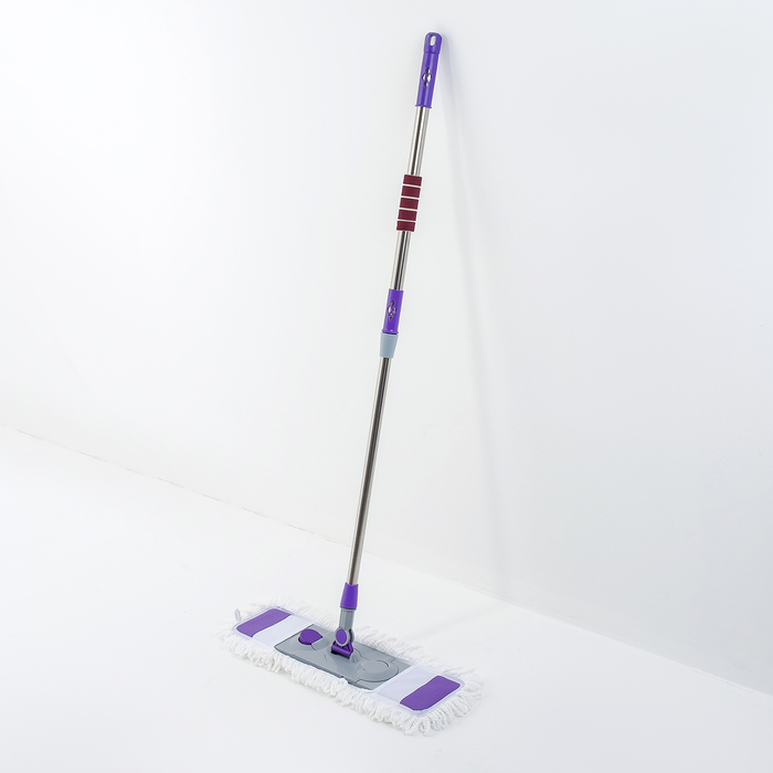 Швабра плоская, телескопическая ручка 90-135 см, насадка из микрофибры