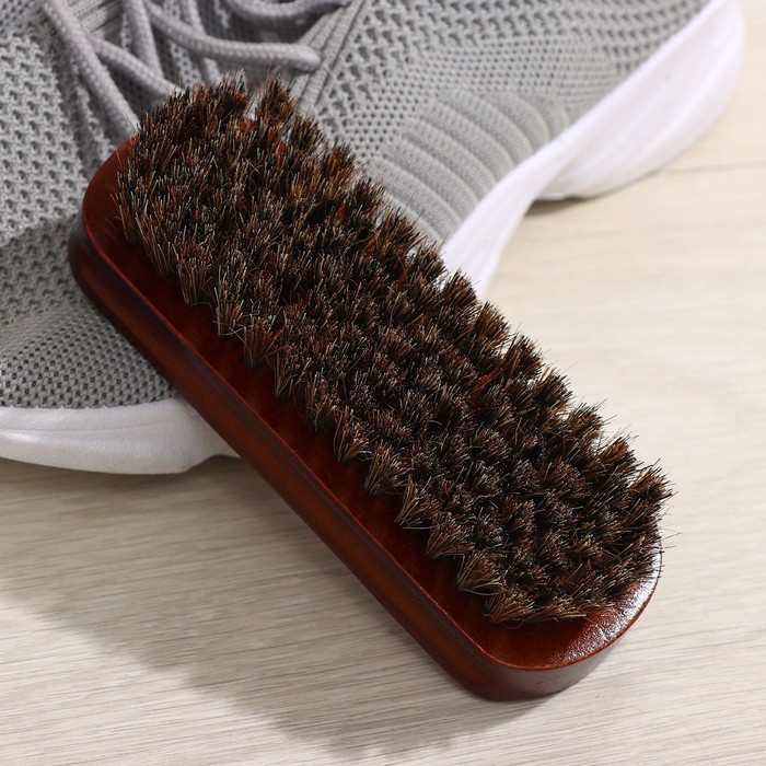 Щётка для обуви с конским волосом, 13×5×4 см