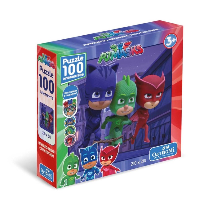 Пазл "Герои в масках" с наклейками, 100 элементов