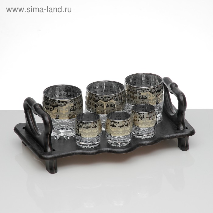 мини бар 6 предметов стаканы стопки византия 250 50 мл Мини-бар 6 предметов стаканы+стопки, Византия 250/50 мл