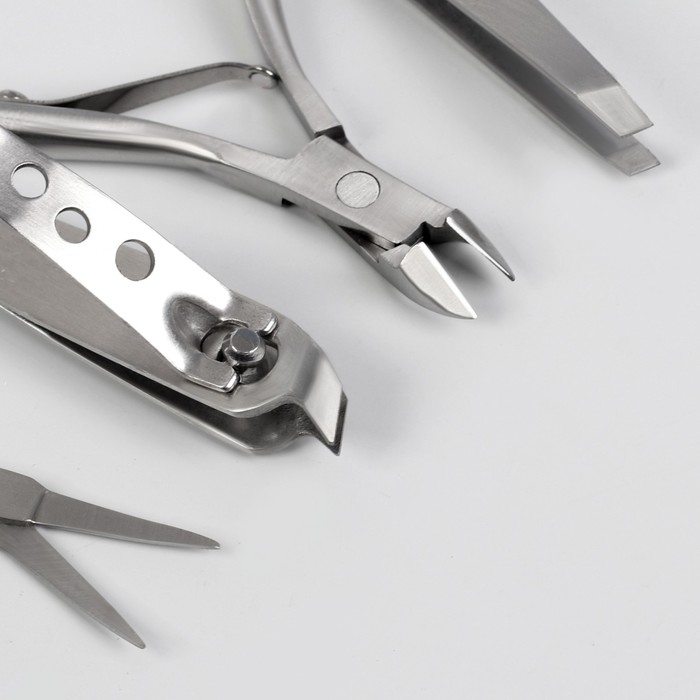 Набор маникюрный, 8 предметов, цвет серый