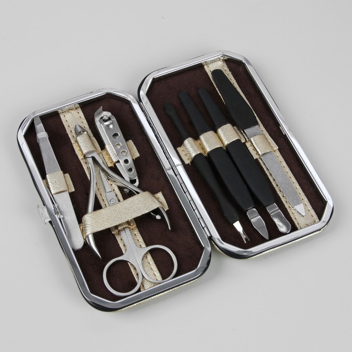 Набор маникюрный, 8 предметов, цвет золотой