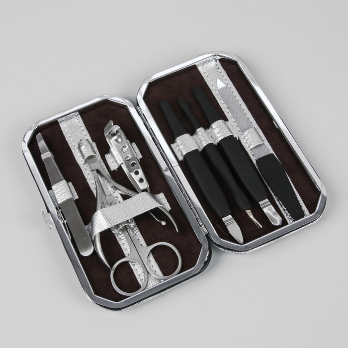 Набор маникюрный, 8 предметов, цвет серебристый