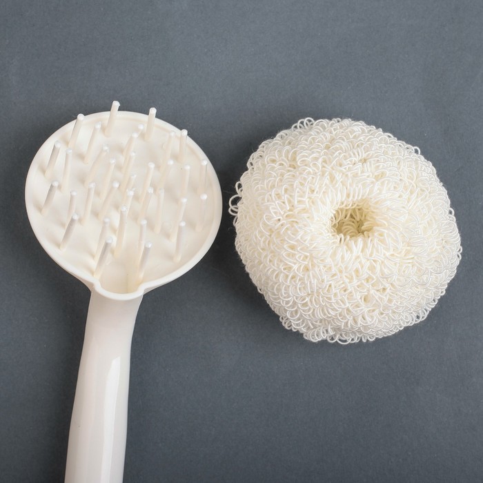 Губка "Кудри" с длинной ручкой, цвет МИКС