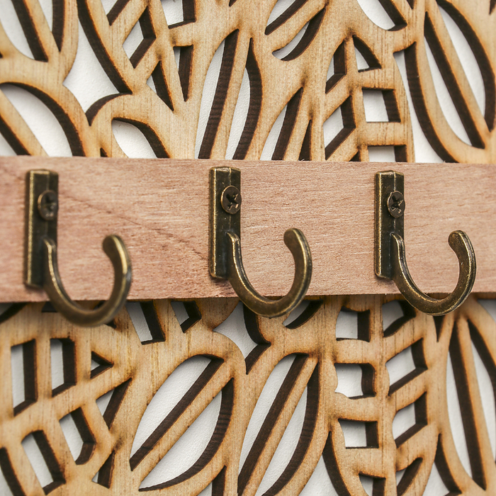 Крючки декоративные дерево "Листья" белая 29,8х21,5х4 см