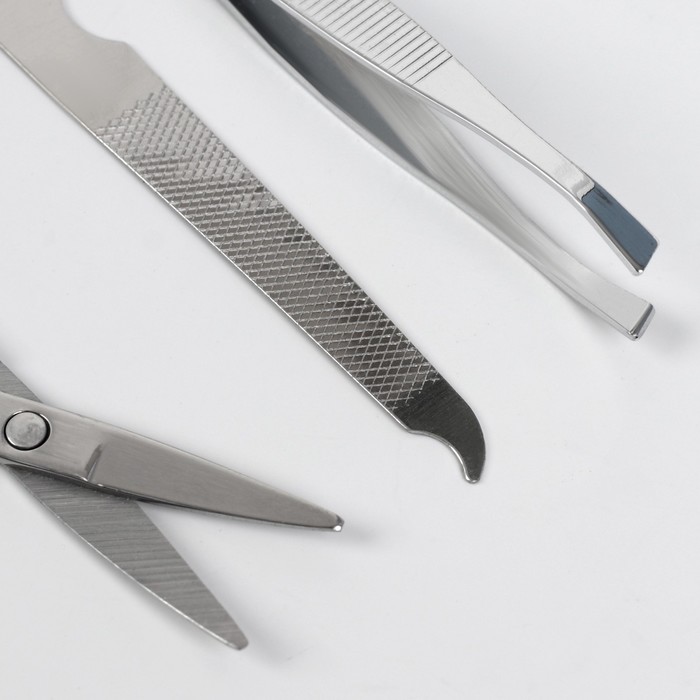 Набор маникюрный, 5 предметов, цвет розовый