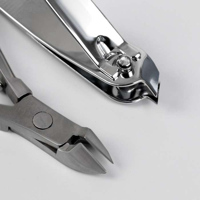 Набор маникюрный, 5 предметов, цвет серый