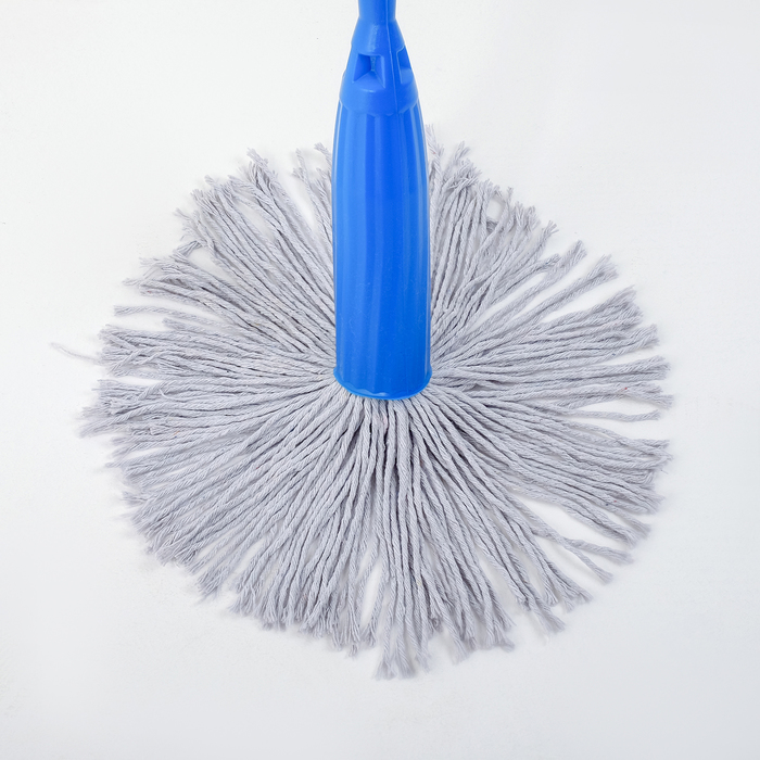 Швабра с отжимом, насадка из х/б, стальная ручка 113 см