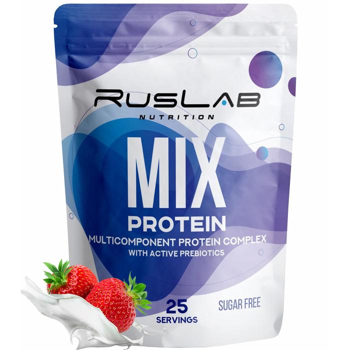 фото Протеин ruslabnutrition mix protein клубника со сливками, 800 г