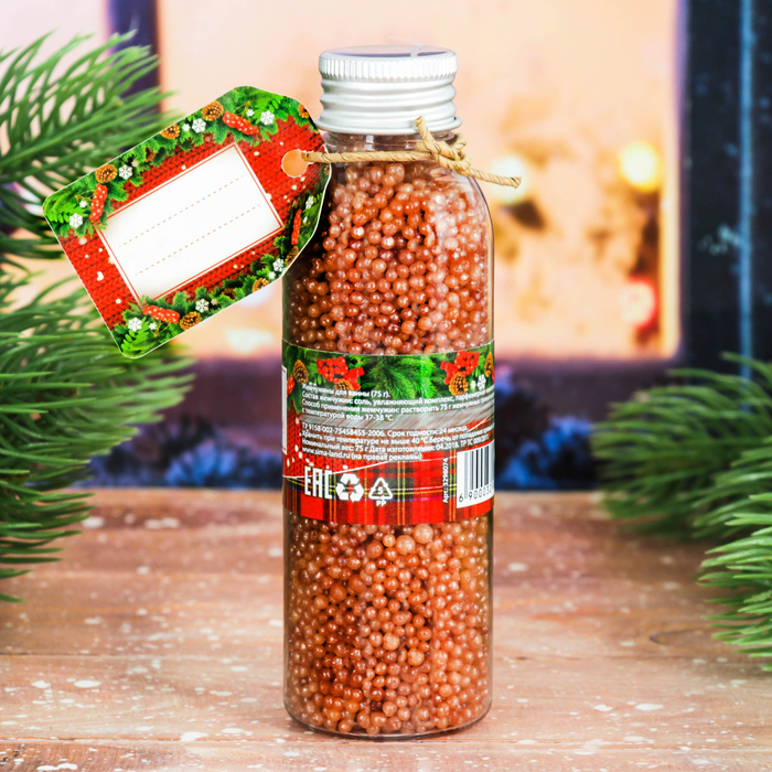 Жемчужины для ванн "Счастья в Новом году" с ароматом горячего шоколада,75 г