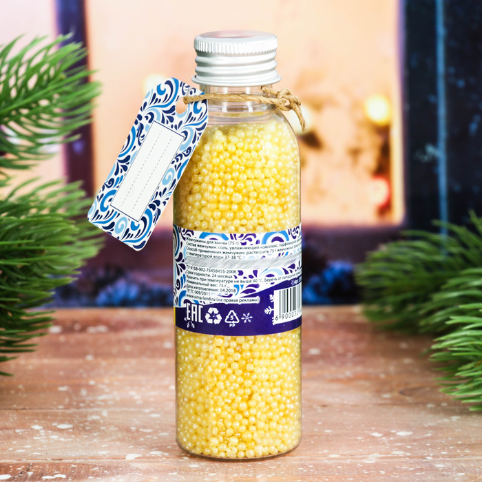 Жемчужины для ванн "Зима - время чудес" с ароматом имбирного пряника, 75 г