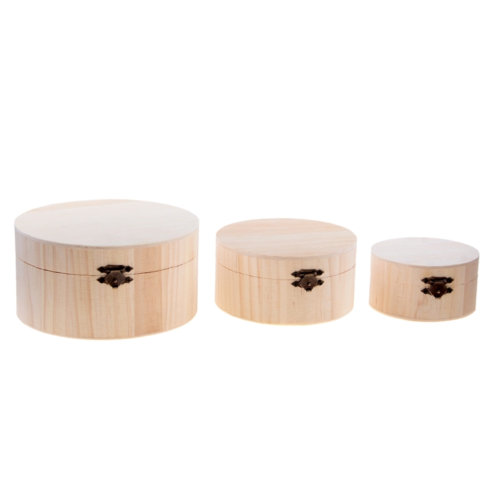 Шкатулка для росписи "Круг", набор из 3-х шт