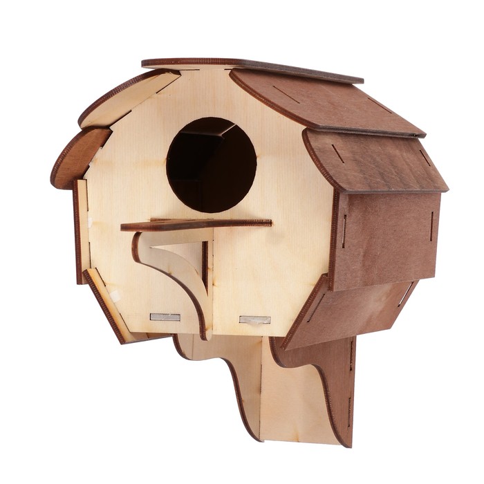 Заготовка для декора "Скворечник "Птичье именье" из фанеры 14х28х20 см набор 17 деталей